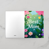 フラワー最高のフローラママガーデン 箔グリーティングカード (外側レイダウン)