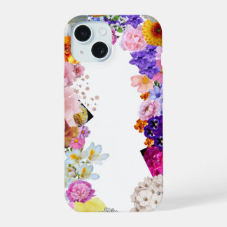 フラワー柄のスマホケース iPhone 15ケース