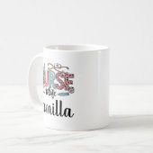 フラワー柄の名入れ看護師マグカップ（オーダーメイド） コーヒーマグカップ (正面左)