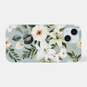 フラワー柄スマホケース iPhone 15ケース (裏面横)