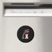 フラワー柴犬 |かわいい動物製品 マグネット (インサイチュ (食洗機))