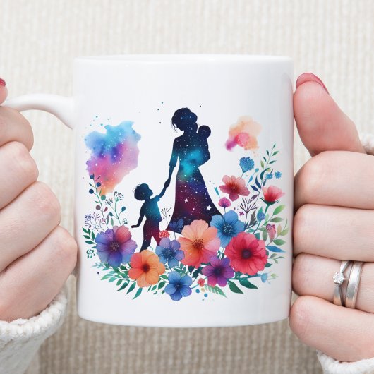 フラワー母子 コーヒーマグカップ