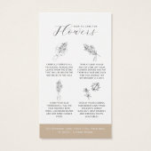 フラワー気につるラベルフローリスト (裏面)