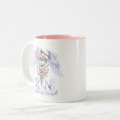 フラワー看護師 天使の羽 水彩画 ツートーンマグカップ (正面左)