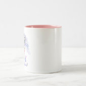 フラワー看護師 天使の羽 水彩画 ツートーンマグカップ (中央)