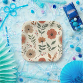 フラワー紙とパーティープレート ペーパープレート (パーティー)