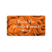 フラワー素朴ウェスタン結婚の感謝メッセージカード ラベル (正面)