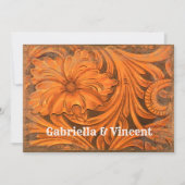 フラワー素朴カップルズウェスタンウェディングシャワー 招待状 (正面)