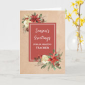 フラワー素朴ズ先生クリスマスホリデー カード (黄色い花)