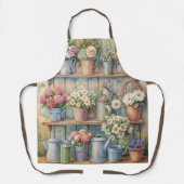 フラワー素朴マーケット – ヴィンテージコテージコア エプロン (正面)
