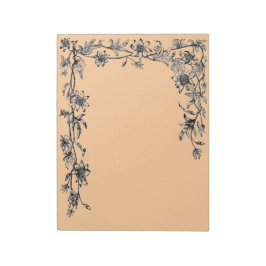 フラワー素朴縁どニュースレターSepia Notepad ノートパッド