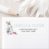 フラワー結婚おもしろい |差出人住所ラベル ラベル (インサイチュ)