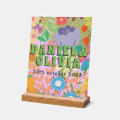 フラワー結婚ズ アクリルサイン (傾斜)