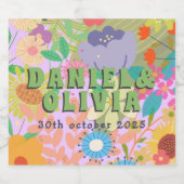 フラワー結婚ズ スパークリングワインラベル (シングルラベル)