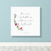 フラワー結婚リースのサイン、ラブ引用文 キャンバスプリント (インサイチュ (ウッドフロア))