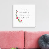 フラワー結婚リースのサイン、ラブ引用文 キャンバスプリント (インサイチュ (リビング))