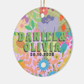 フラワー結婚式招待状 セラミックオーナメント (左)