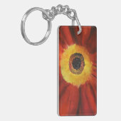 フラワー絵画の四角形（両面）キーチェーン キーホルダー (正面左)