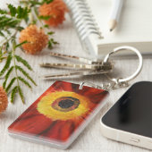 フラワー絵画の四角形（両面）キーチェーン キーホルダー (正面右)