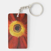 フラワー絵画の四角形（両面）キーチェーン キーホルダー (裏面)