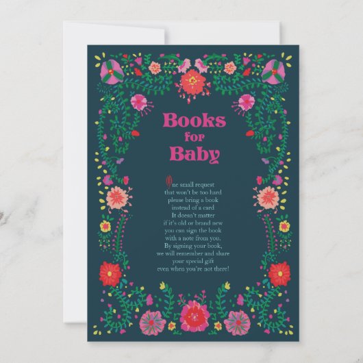 フラワー縁どストーリーブックベビーシャワー招待状 招待状 (裏面)