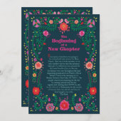 フラワー縁どストーリーブックベビーシャワー招待状 招待状 (正面/裏面)