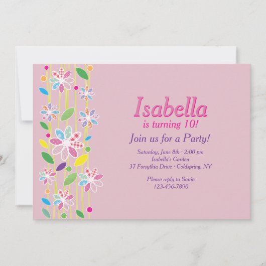 フラワー縁ど招待状 招待状 (正面)