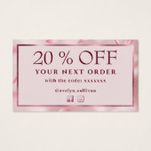 フラワー花びらフェイクフォイル割引カード (裏面)