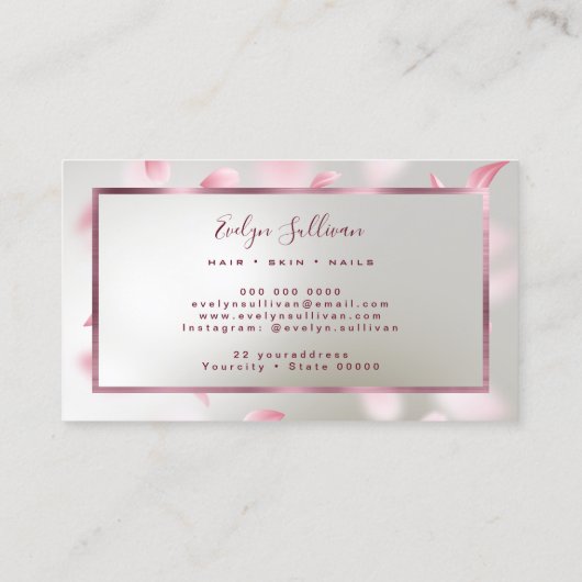 フラワー花びらフェイクフォイル名刺 名刺 (裏面)