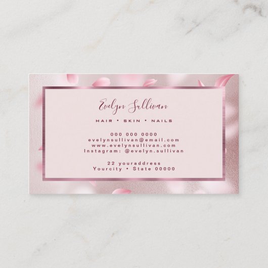 フラワー花びらフェイクフォイル名刺 名刺 (裏面)