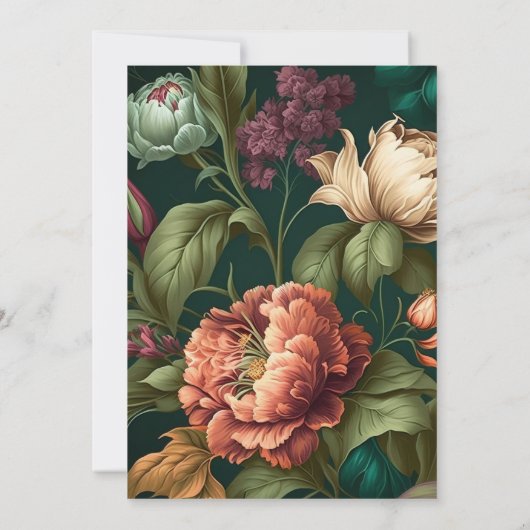 フラワー花びら結婚式招待状 招待状 (裏面)