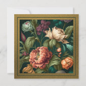 フラワー花びら金ゴールドブライダルシャワー招待 招待状 (裏面)