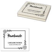 フラワー葉フレーム手作り名前をカスタムするゴムセット ラバースタンプ (押印)