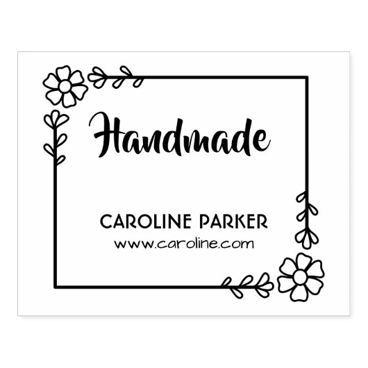 フラワー葉フレーム手作り名前をカスタムするゴムセット ラバースタンプ (インプリント)