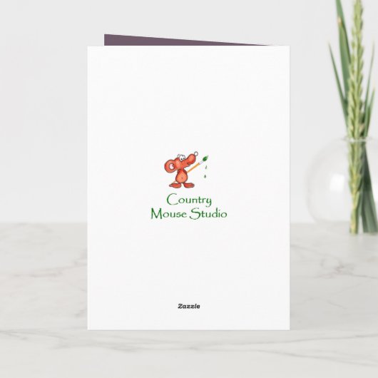 フラワー薄紫ブーケいとこの誕生日カード カード (裏面)