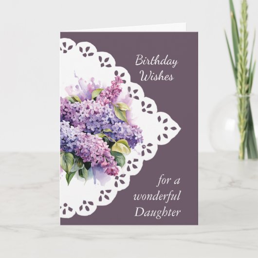 フラワー薄紫ブーケドーターカード カード (正面)