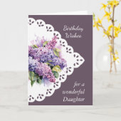 フラワー薄紫ブーケドーターカード カード (黄色い花)