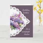 フラワー薄紫ブーケマザー誕生日カード カード (黄色い花)