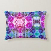 フラワー赤と白ペア抽象芸術アート アクセントクッション (正面)