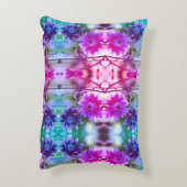 フラワー赤と白ペア抽象芸術アート アクセントクッション (裏面(縦))