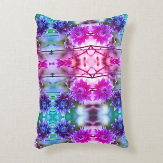 フラワー赤と白ペア抽象芸術アート アクセントクッション (正面(垂直))