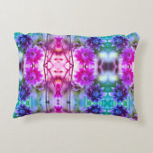 フラワー赤と白ペア抽象芸術アート アクセントクッション (裏面)