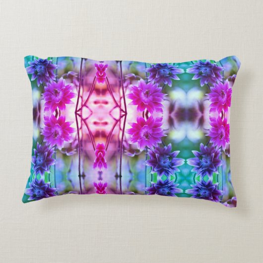 フラワー赤と白ペア抽象芸術アート アクセントクッション (裏面)