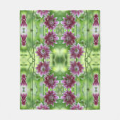 フラワー赤と白ペア抽象芸術アート フリースブランケット (正面)