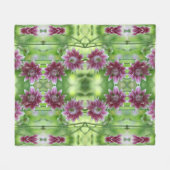 フラワー赤と白ペア抽象芸術アート フリースブランケット (正面(横))