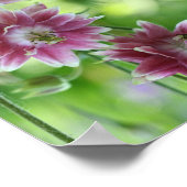 フラワー赤と白ペア抽象芸術アート ポスター (角)