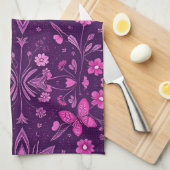 フラワー開花フェアリーコアパターン キッチンタオル (四つ折り)