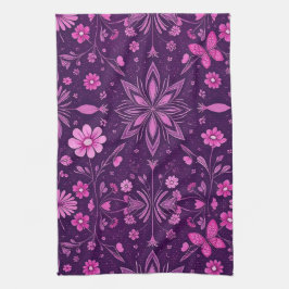 フラワー開花フェアリーコアパターン キッチンタオル