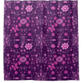 フラワー開花フェアリーコアパターン シャワーカーテン (正面)