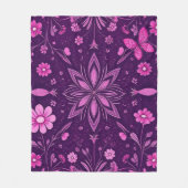 フラワー開花フェアリーコアパターン フリースブランケット (正面)